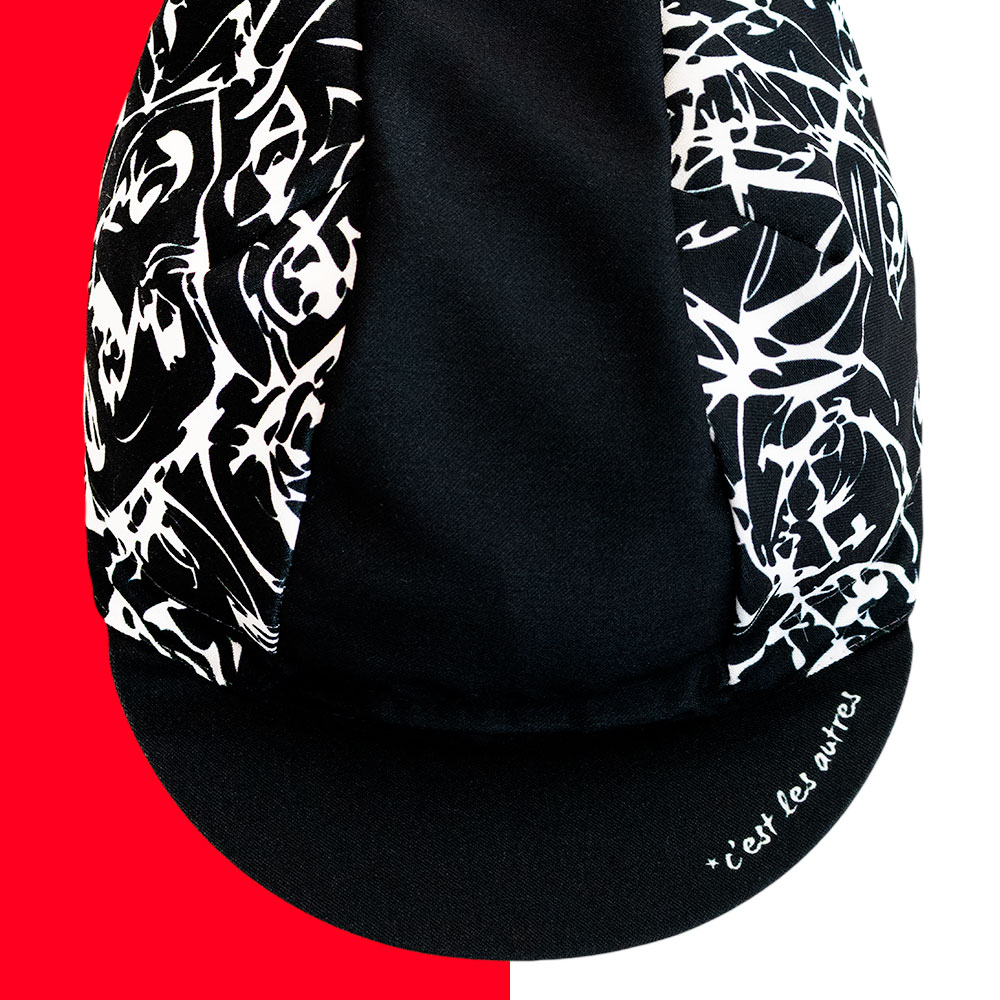 casquette-lenfer-vera-dessus l'enfer c'est les autres casquette velo asociale made in roubaix