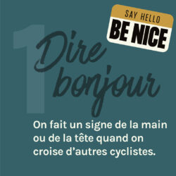 dire bonjour : règle n°1 du savoir vivre à vélo