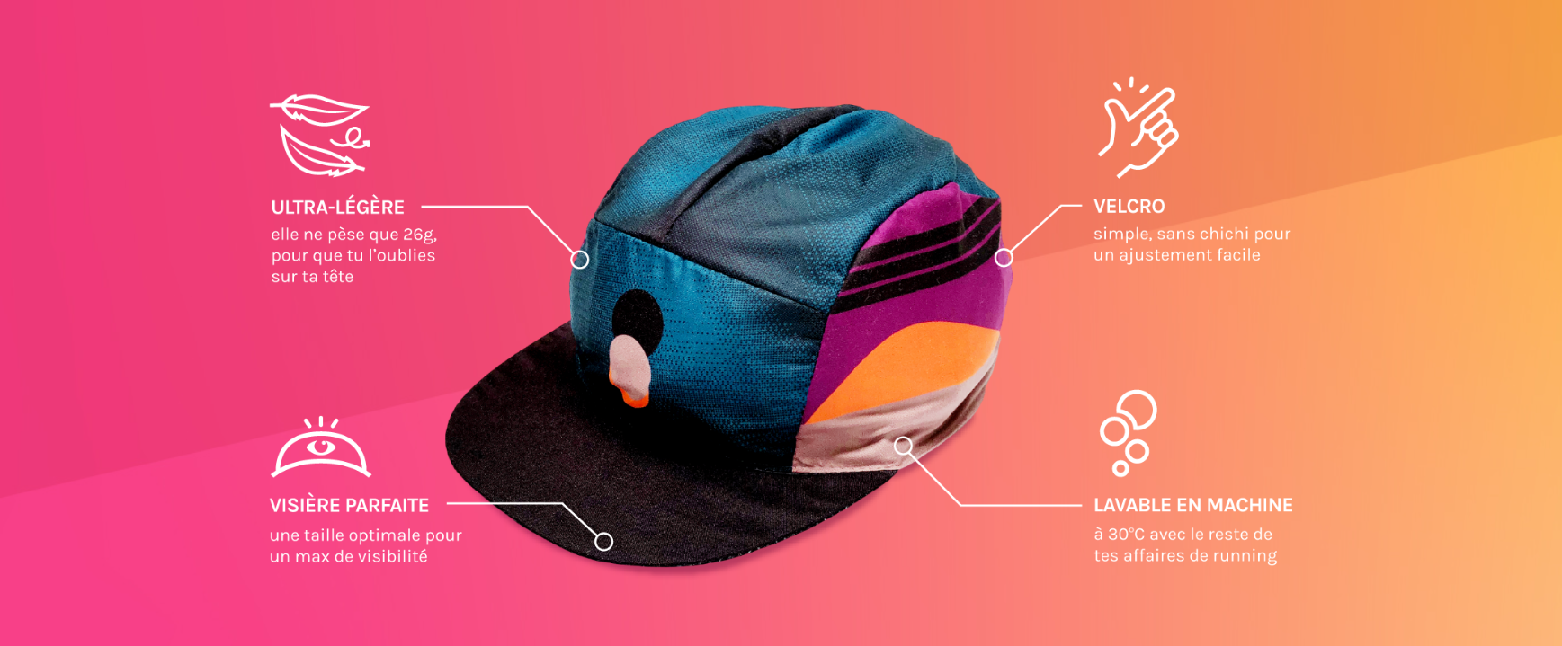 casquette de running pour homme femme trail course à pied made in france