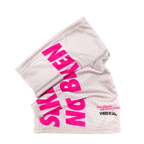 Shaken not broken rose et mesh pavés tour de cou vélo