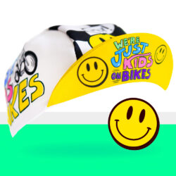 80s cycling hat vintage look kids on bikes