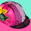 wild ride cycling cap pink crazy cat