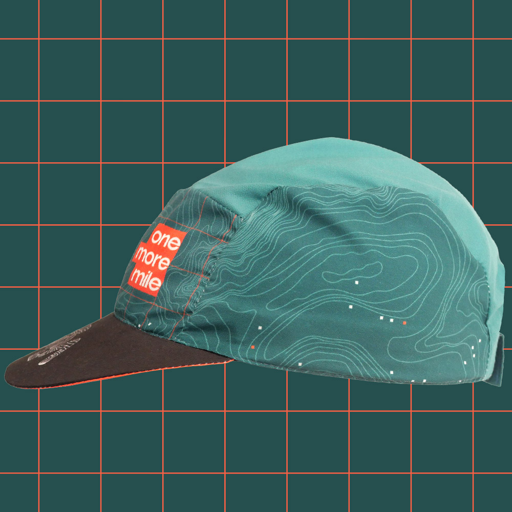 running-hat-one-more-mile-green-left casquette running one more mile vert